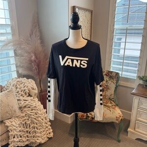 Vans Logo Layered Long Sleeve T-Shirt – Size Small